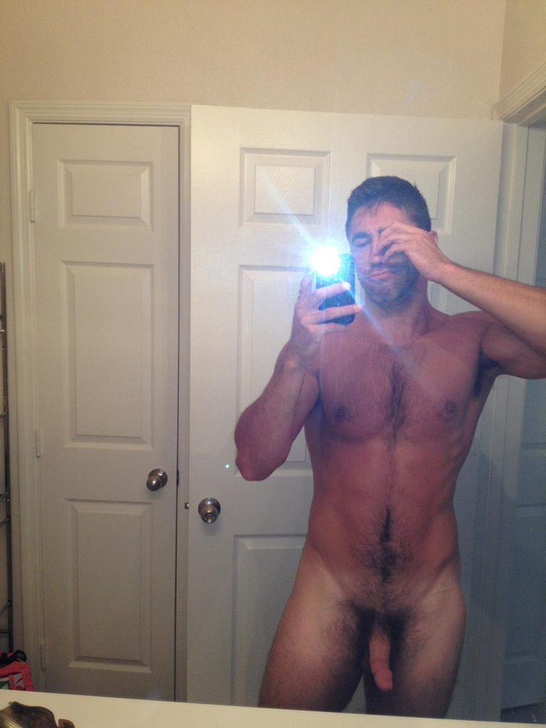 hairy guy naked selfie
