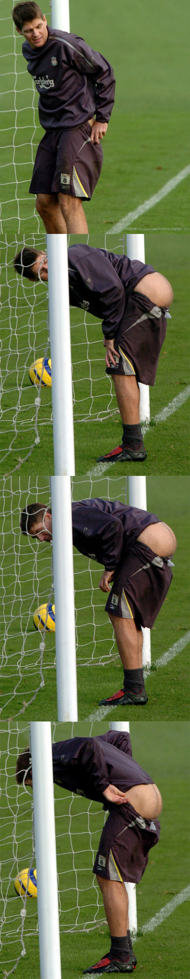 spycam stephen gerrard showing his hairy ass on field
