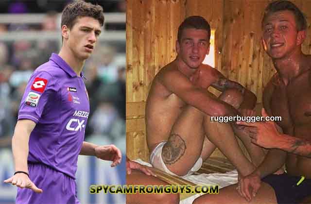 footballer naked sauna wet pants