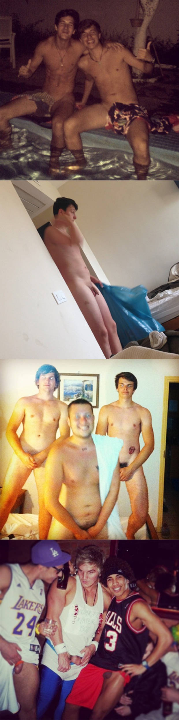 boys showing off on holiday