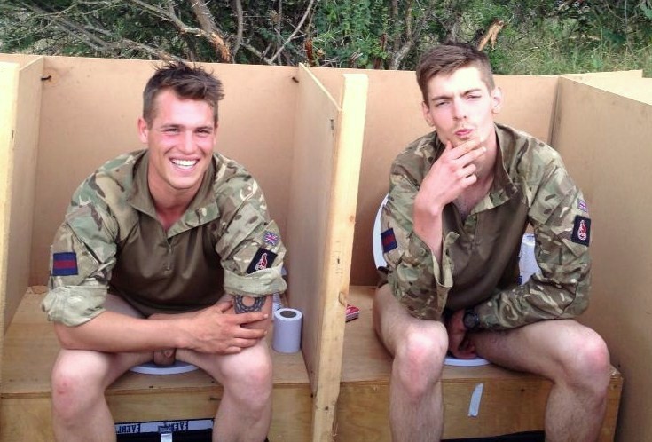 military guys outdoor toilet