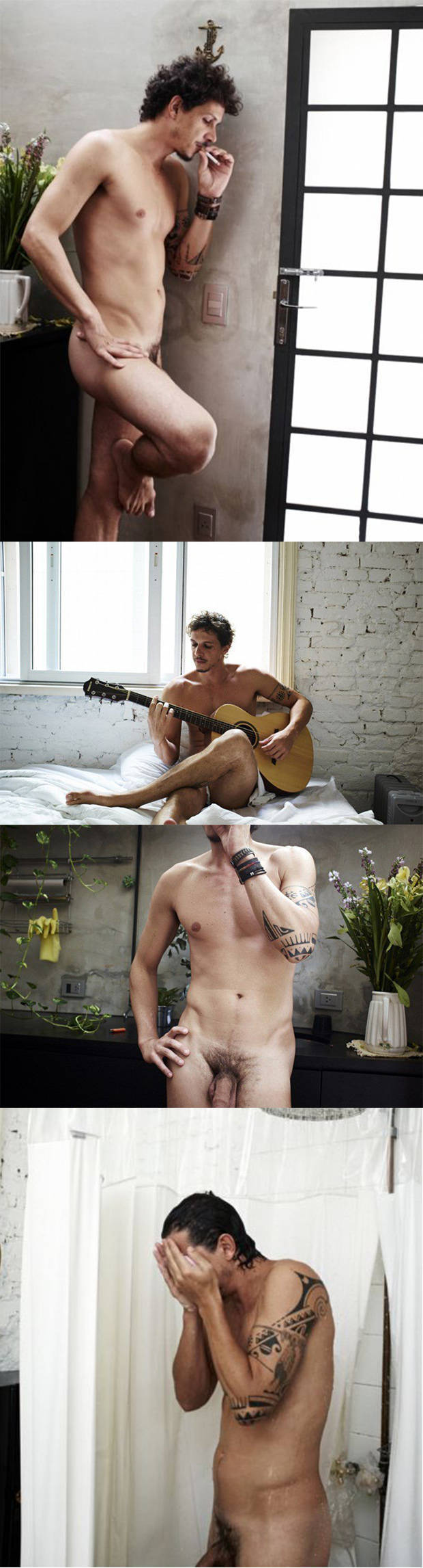 Rafael Losso posing naked with his big uncut dick image