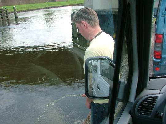 spycam candid trucker peeing uncut cock