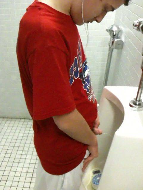 young guy peeing hidden cam