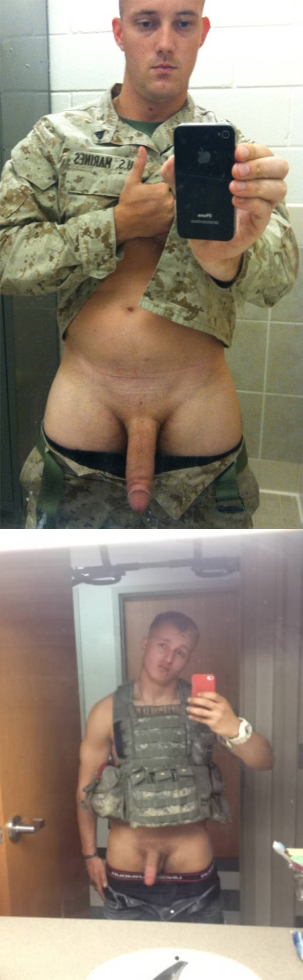 military guys naked cock selfie