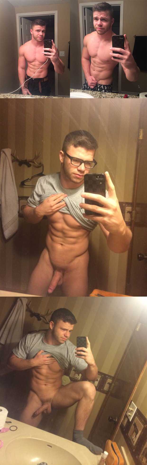nude muscled guy selfie