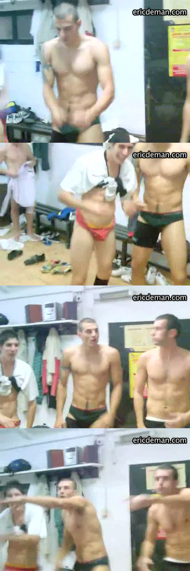 guys fooling around in lockerroom