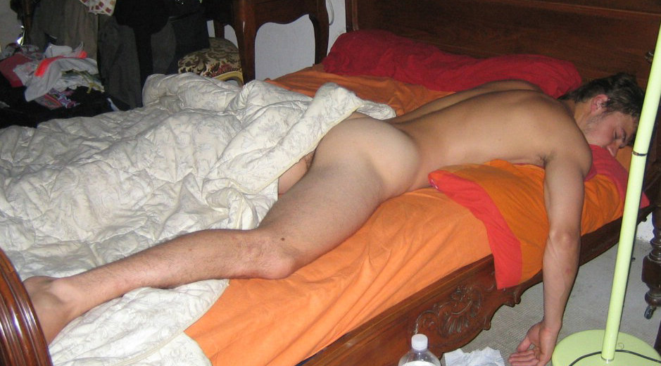 nude dude sleeping