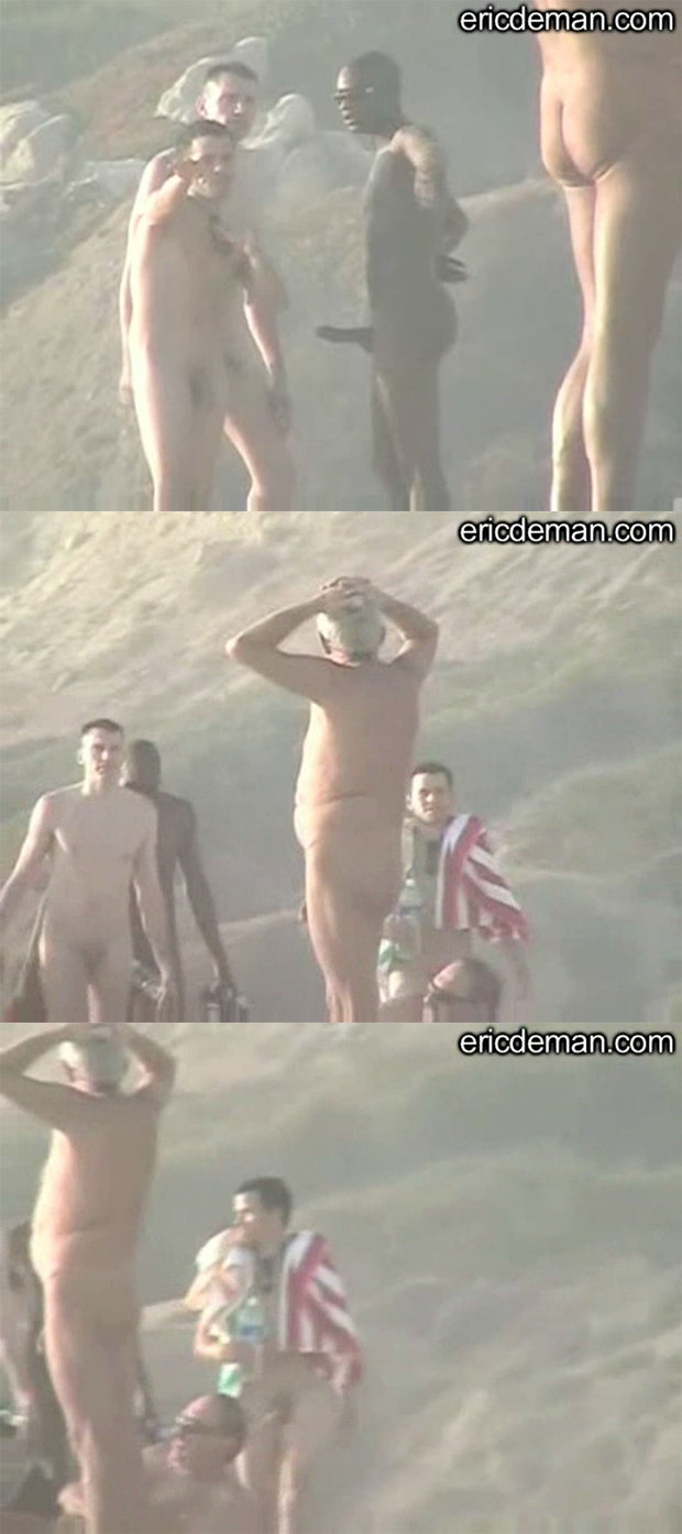 nudist man hard on