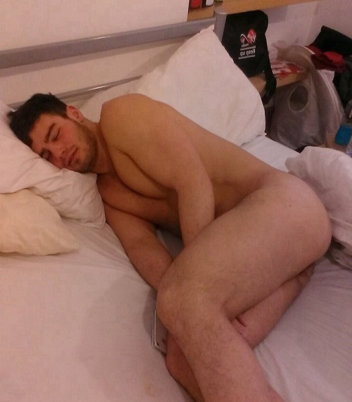 guy caught sleeping naked
