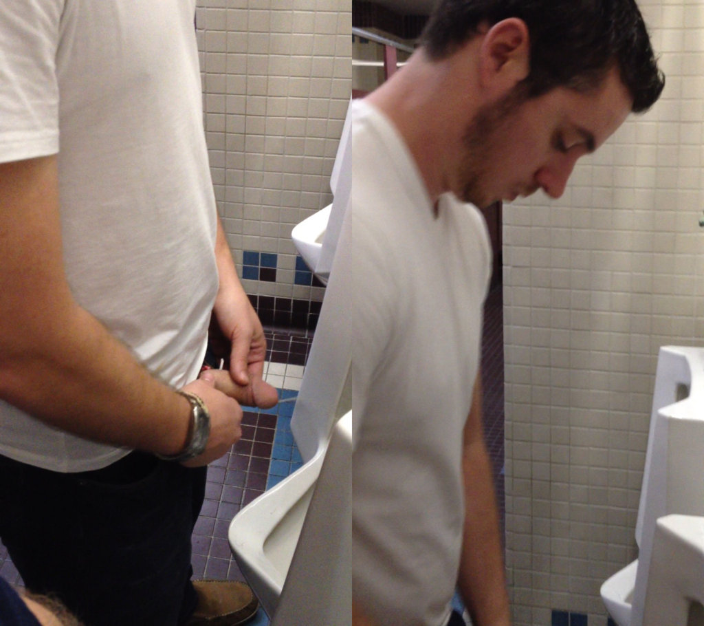 guy peeing public toilet hidden camera