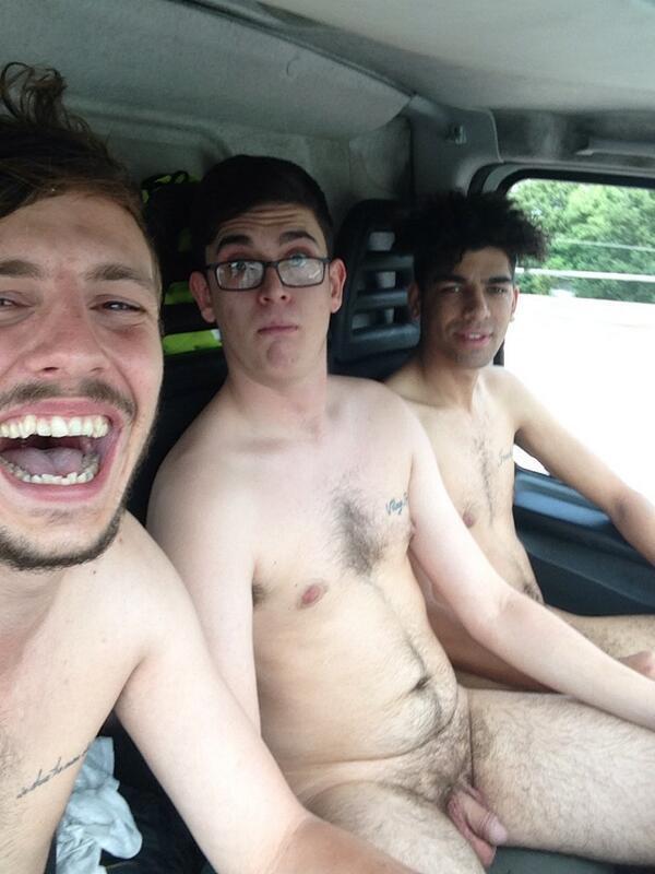 naked straight dudes car