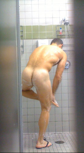 sexy guy naked shower spy