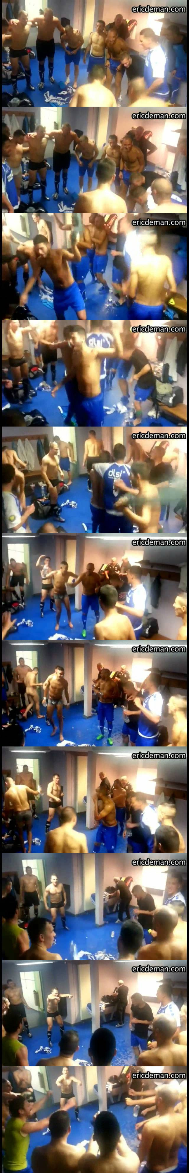 footballers lockerroom celebration