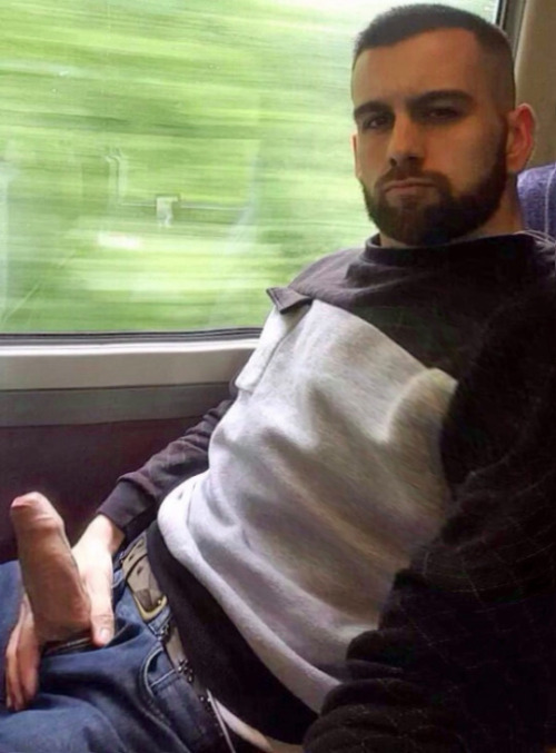 hard dick guy on train