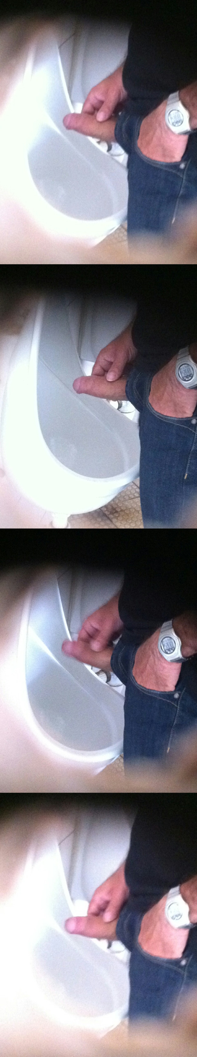 man caught hard dick urinals