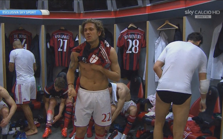 milan footballers underwear lockerroom camera