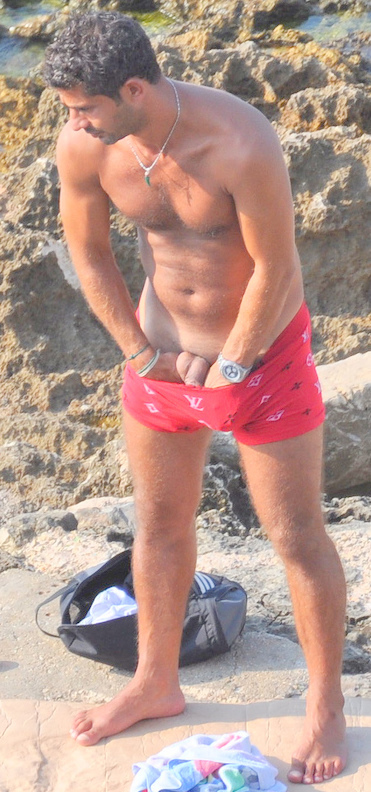 nudist man caught dick out beach