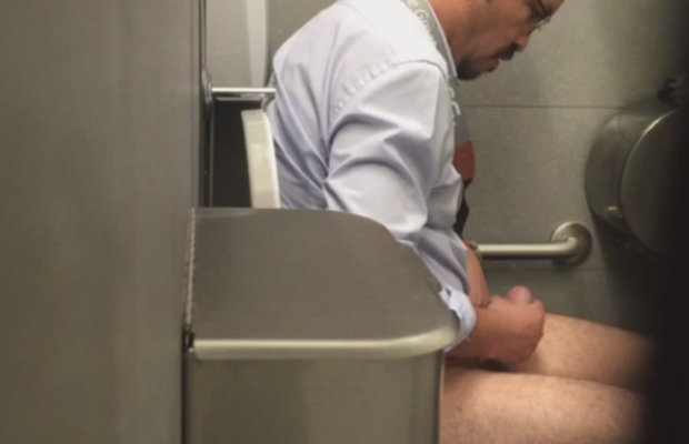 employee caught jerking in toilet