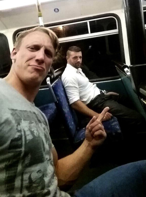 guy showing dick on train