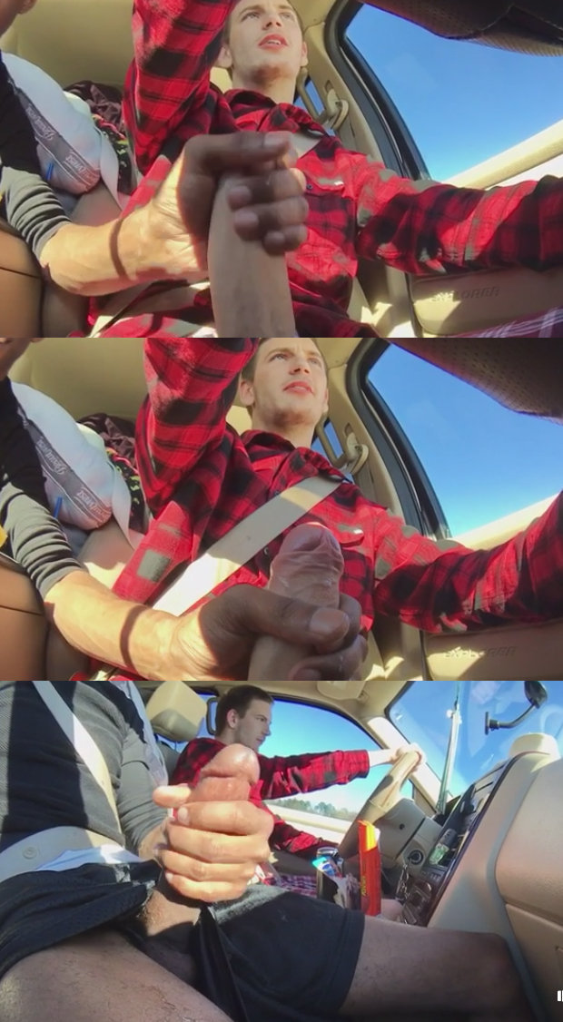 guys jerking car video
