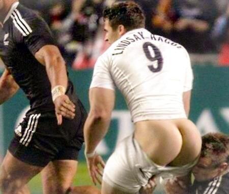 rugby player accidental ass exposure during play