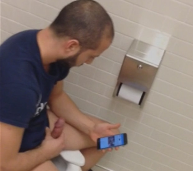 big dick guy caught wanking toilet