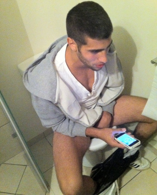 guy caught toilet