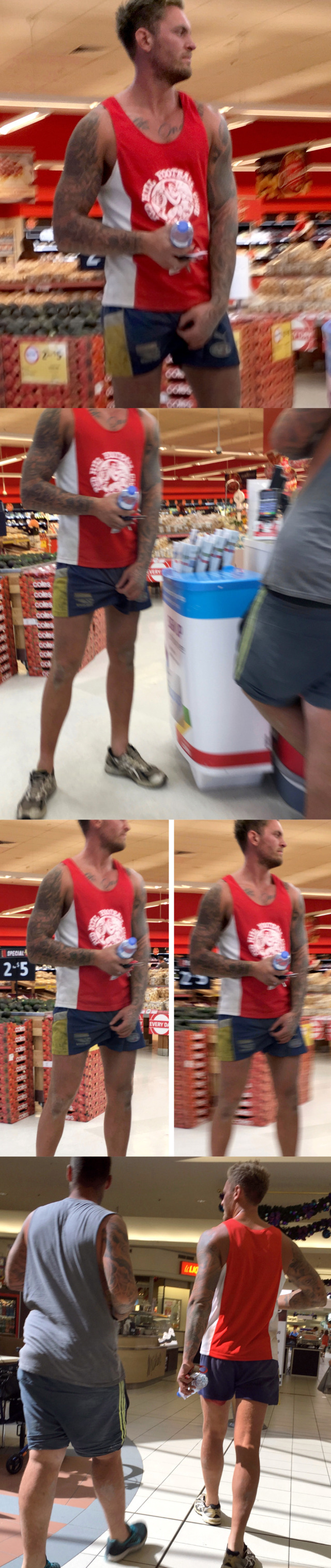 guy in footies caught grabbing