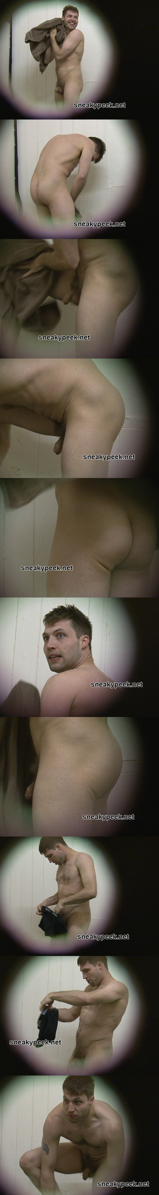spy on naked uncut unaware guy lockerroom sneakypeek