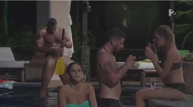 Eden Hotel - Bence playing with his cock and a paddle