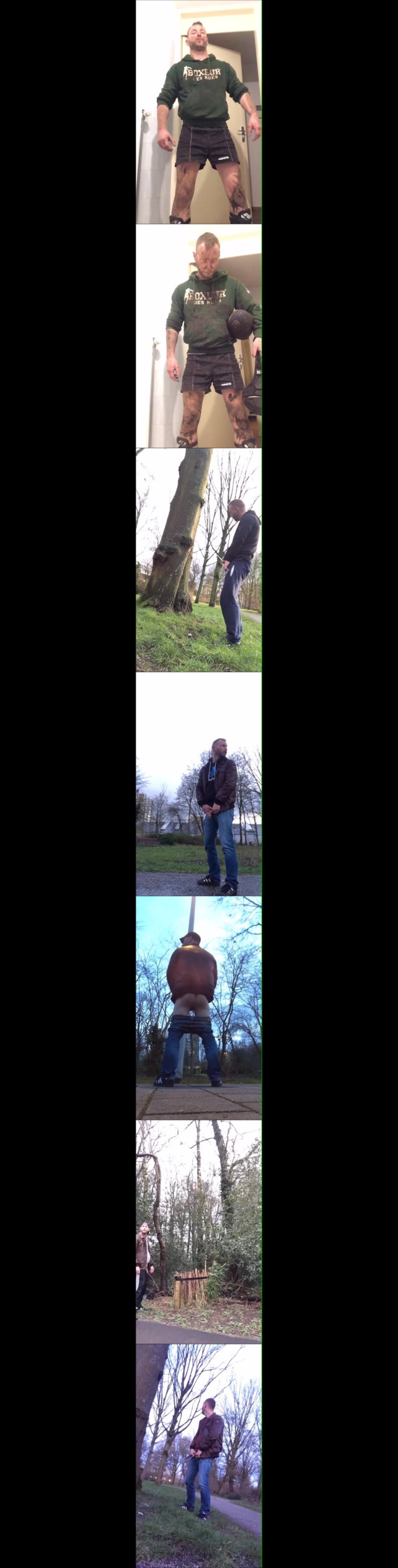 rugby guy pissing outdoor