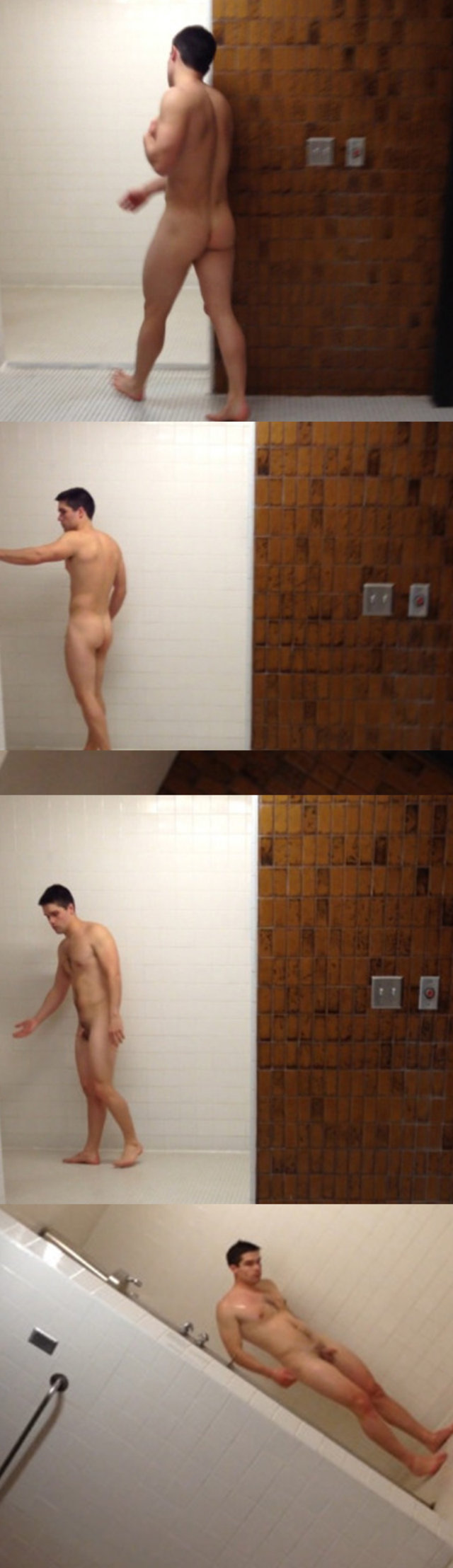spycam naked guy shower room gym