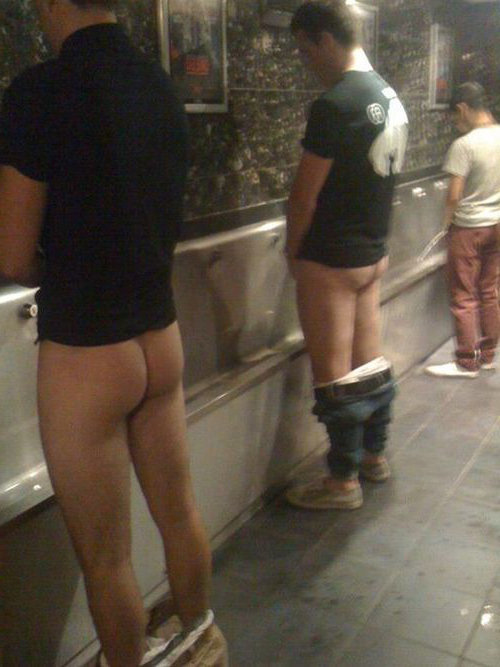 straight guys pissing urinals pants down