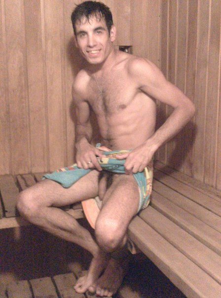 guy toweling off sauna