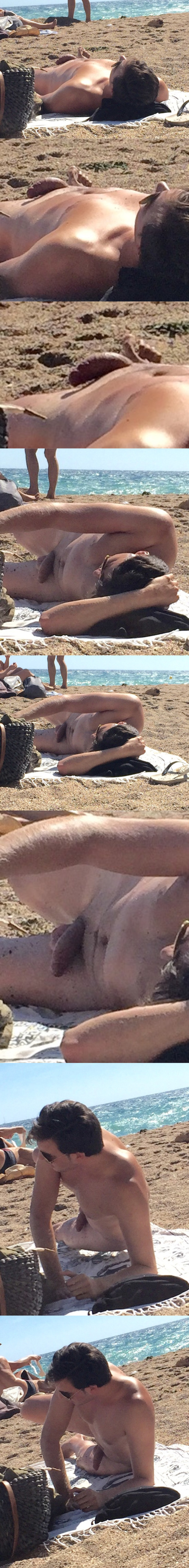 nudist man caught boner beach spycam