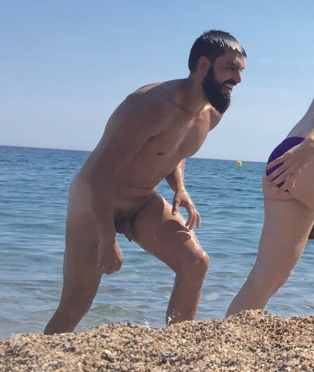 nudist man straight beach