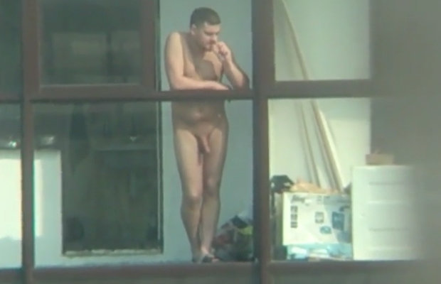Horny Guy On The Balcony Spycamfromguys Hidden Cams Spying On Men