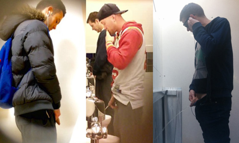 guys caught peeing at urinals