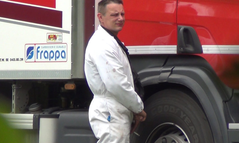 Trucker caught jerking off in the service area - Spycamfromguys, hidden cam...