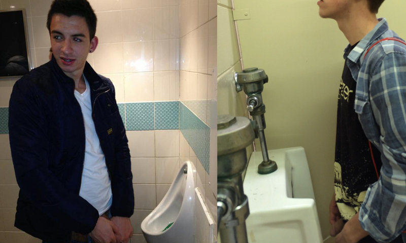 4 candid shots from guys pissing at the urinals - Spycamfrom