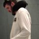 bearded man caught peeing at the urinal in public toilet by a spycam
