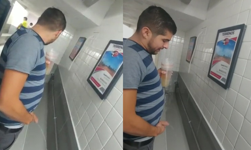 Urinal spy video: hung guy caught - Spycamfromguys, hidden cams spying on m...