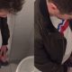 spy on man peeing in public toilet