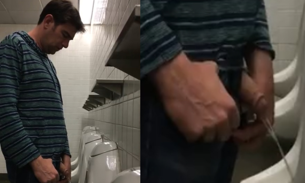 Hot dad caught peeing at urinals - Spycamfromguys, hidden ca