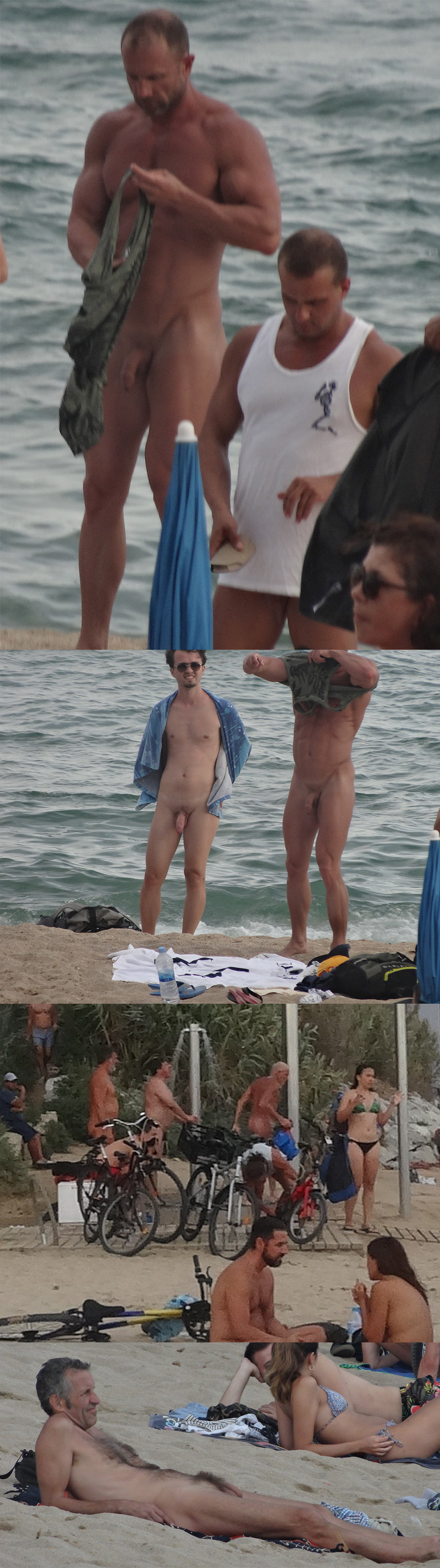nudist guys caught barcelona beach
