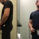 man caught peeing urinal