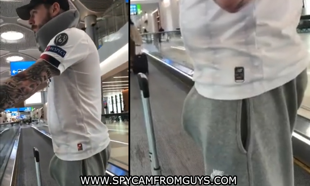 guy going freeballing at the airport