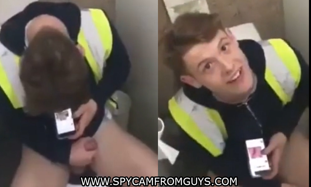 young worker caught jerking in public toilet