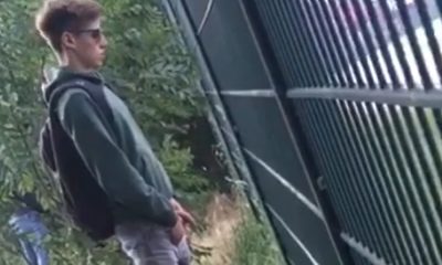 guys caught peeing in public